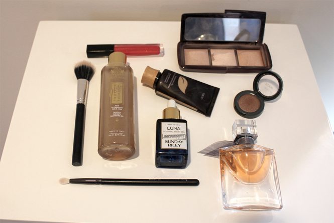 beauty products, Lancome, Luxie brush, Tarte, Hourglass, Estee Lauder